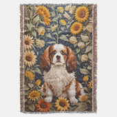 Elegant Sunflowers Cavalier King Charles Spaniel Decke (Vorderseite Vertikal)