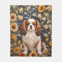 Elegant Sunflowers Cavalier King Charles Spaniel