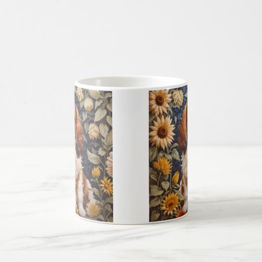 Elegant Sunflowers Cavalier King Charles Spaniel Kaffeetasse (Mittel)