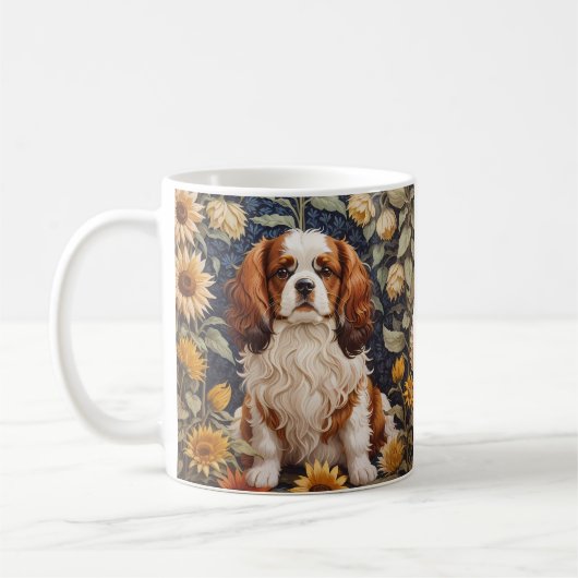 Elegant Sunflowers Cavalier King Charles Spaniel Kaffeetasse (Links)