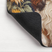 Elegant Sunflowers Cavalier King Charles Spaniel Mousepad (Ecke)