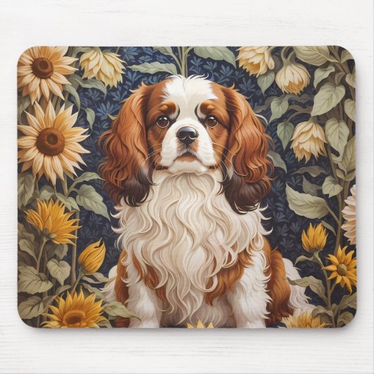 Elegant Sunflowers Cavalier King Charles Spaniel Mousepad (Vorne)
