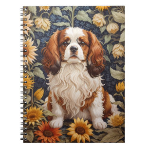 Elegant Sunflowers Cavalier King Charles Spaniel Notizblock