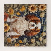 Elegant Sunflowers Cavalier King Charles Spaniel Puzzle (Horizontal)