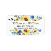 Elegant Sunflowers Eukalyptus Greenerity Adresse Adressaufkleber (Vorne)