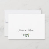 Elegant Sunflowers Eukalyptus Greenerity Wedding RSVP Karte (Rückseite)