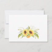 Elegant Sunflowers Eukalyptus Greenerity Wedding RSVP Karte (Rückseite)