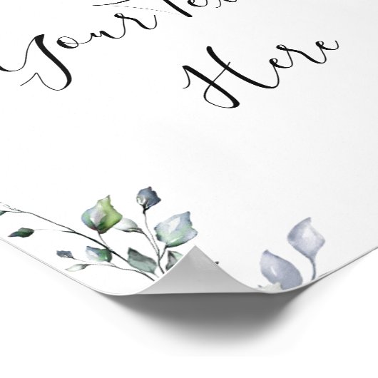 Elegant Sunflowers Eukalyptus Greenery Custom Poster (Ecke)