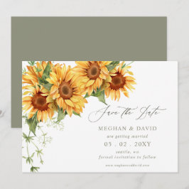 Elegant Sunflowers Garden Floral Save the Date Ankündigung