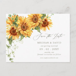 Elegant Sunflowers Garden Floral Save the Date Ankündigungspostkarte