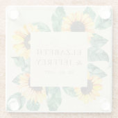 Elegant Sunflowers Garden Floral Wedding Glasuntersetzer (Rückseite)