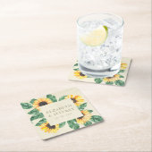 Elegant Sunflowers Garden Floral Wedding Rechteckiger Pappuntersetzer (Vor Ort)