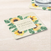 Elegant Sunflowers Garden Floral Wedding Rechteckiger Pappuntersetzer (angewinkelt)