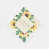Elegant Sunflowers Garden Floral Wedding Serviette (Ecke)