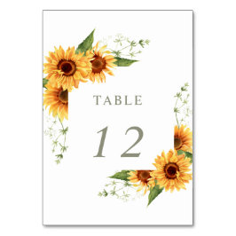 Elegant Sunflowers Garden Floral Wedding Tischnummer