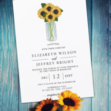 Elegant Sunflowers Mason Jar Wedding