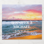 Elegant Sunset Beach Tropical Summer Elegant Alkoholflaschenetikett (Einzelnes Label)
