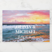 Elegant Sunset Beach Tropical Summer Elegant Schaumweinetikett (Einzelnes Label)