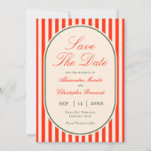 Elegant Sunset Orange Stripe Italian Wedding Save The Date (Vorderseite)
