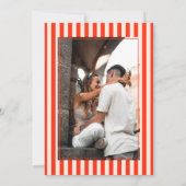 Elegant Sunset Orange Stripe Italian Wedding Save The Date (Rückseite)