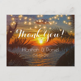 Elegant Sunset Palm Beach Summer Wedding Vielen Da Postkarte