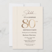 Elegant Surprise 80th Birthday Einladung (Vorderseite)