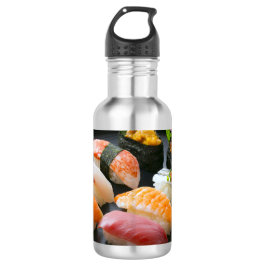 Elegant Sushi Selection on Lacquerware Plate Edelstahlflasche