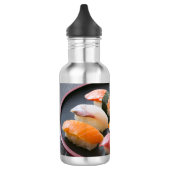 Elegant Sushi Selection on Lacquerware Plate Edelstahlflasche (Links)