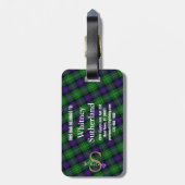 Elegant Sutherland Clan Gold Monogram Script Name Gepäckanhänger (Rückseite vertikal)