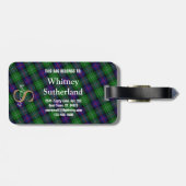 Elegant Sutherland Clan Gold Monogram Script Name Gepäckanhänger (Rückseite horizontal)