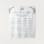 Elegant Swan 12 Tables Wedding Seating Chart Sign Wandteppich (Vorderseite)