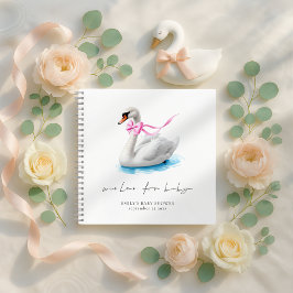 Elegant Swan Baby Shower Gästebuch Notizblock