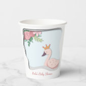 Elegant Swan Baby Shower Pappbecher (Vorderseite)
