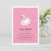 Elegant Swan Birthday Einladungen (Stehend Vorderseite)