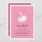 Elegant Swan Birthday Einladungen (Vorne/Hinten)