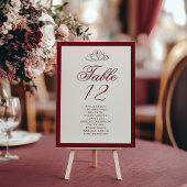 Elegant Swan Deep red Table Seating Chart cards Tischnummer