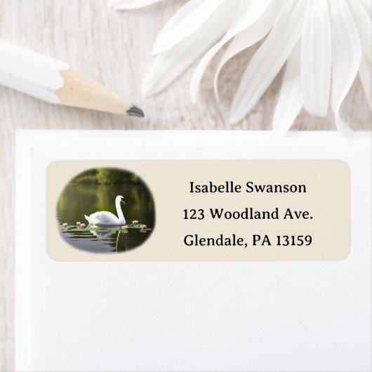 Elegant Swan Easy Custom Return Address Labels (Insitu)