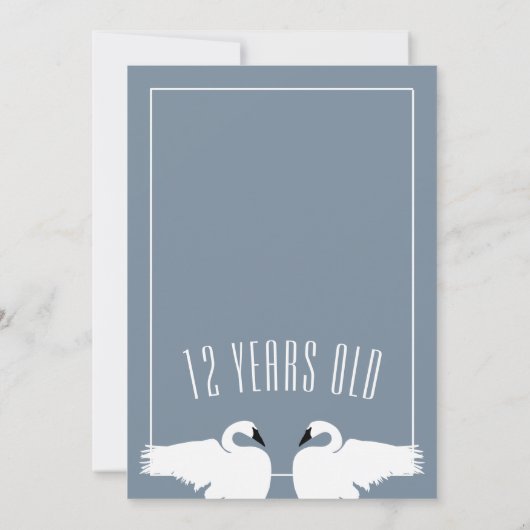 Elegant Swan, Geburtstag Einladung (Rückseite)