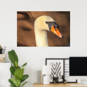 Elegant Swan Head Portrait Poster (Heimbüro)