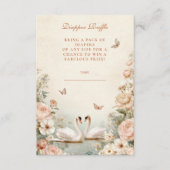 Elegant Swan Lake Floral Diapper Raffle Begleitkarte (Vorderseite)