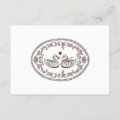 Elegant Swan Love Red Heart Script Name Place card Dankeskarte (Rückseite)