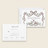 Elegant Swan Love Wedding Response Card RSVP Karte