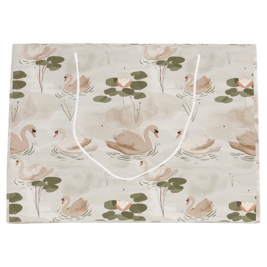 Elegant swan pattern pattern große geschenktüte (Vorderseite)