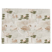 Elegant swan pattern pattern große geschenktüte (Rückseite)