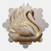 "Elegant Swan Portrait" Ornament Karte (Rückseite)