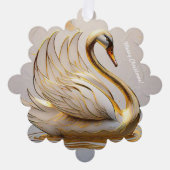 "Elegant Swan Portrait" Ornament Karte (Vorderseite)