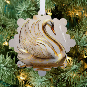 "Elegant Swan Portrait" Ornament Karte