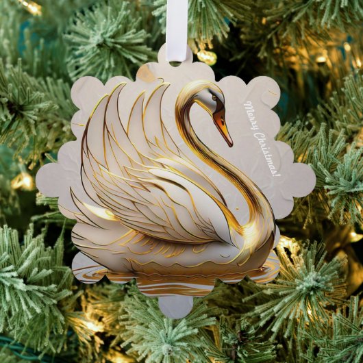 "Elegant Swan Portrait" Ornament Karte (Insitu (Baum))