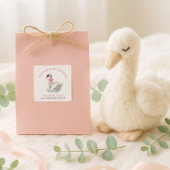 Elegant Swan Thank You Baby Shower  Quadratischer Aufkleber