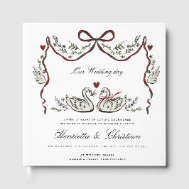 Elegant Swans Love Story Wedding Day Guest Book Gästebuch